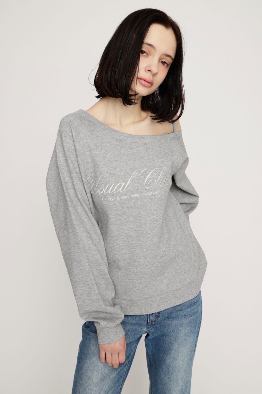 SLY「OFF SHOULDER LOGO トップス」|Tシャツ・カットソー|
