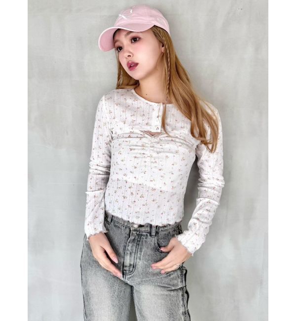 CALNAMUR「PETIT FLOWER ENSEMBLE/小花柄アンサンブル」|Tシャツ・カットソー|