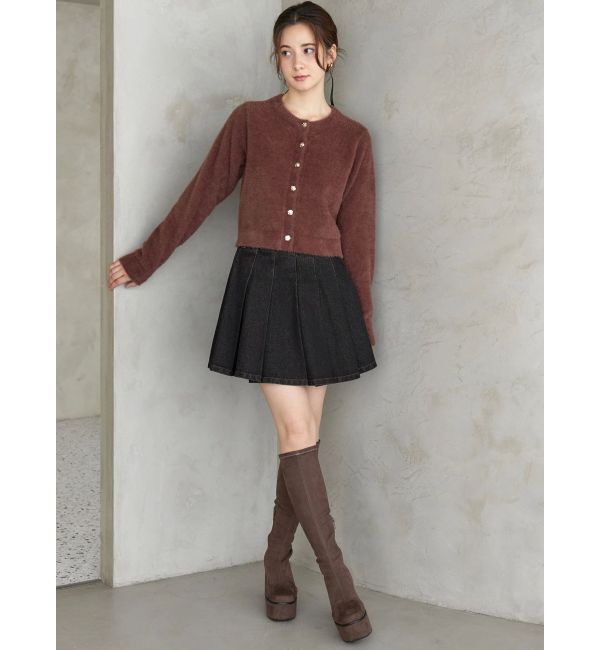 CALNAMUR「プリーツデニムミニスカート」|スカート|