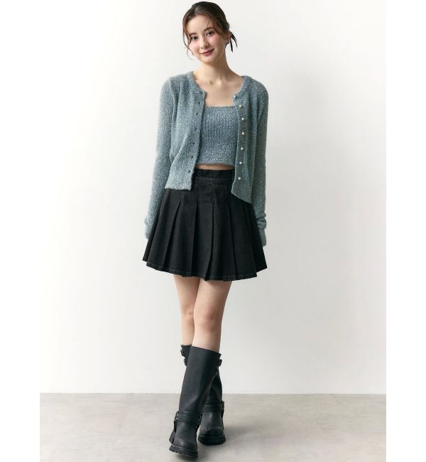 CALNAMUR「プリーツデニムミニスカート」|スカート|