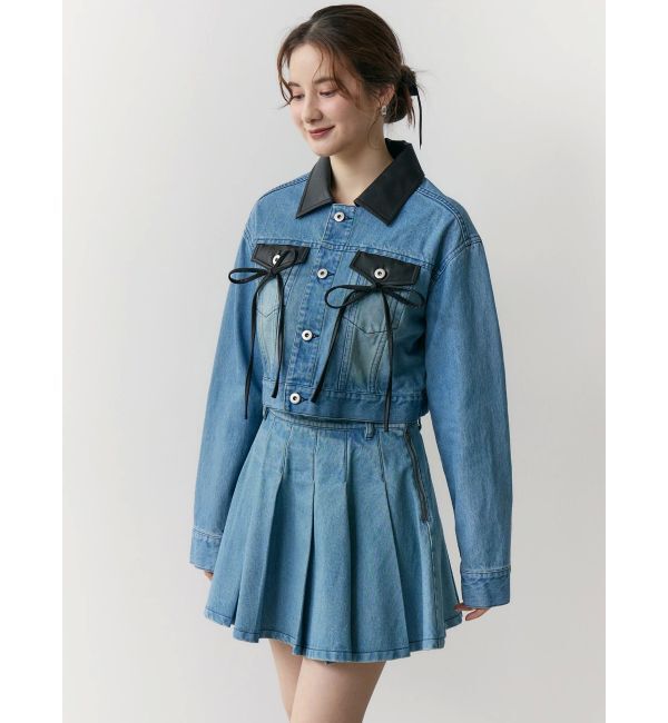 CALNAMUR「プリーツデニムミニスカート」|スカート|