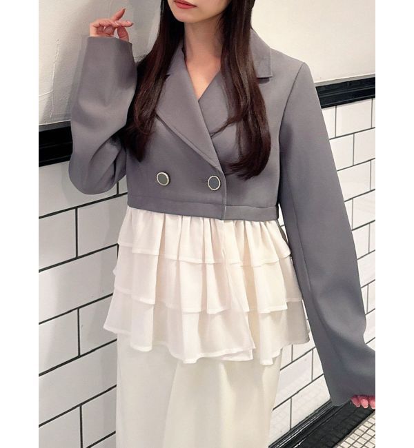 RESEXXY「ドッキングフリルミディジャケット」|その他|グレー