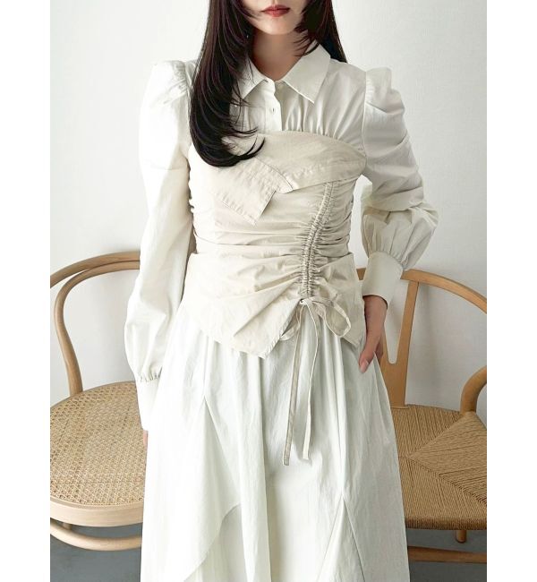 dazzlin「ギャザーシャツボリュームワンピース」|ワンピース|