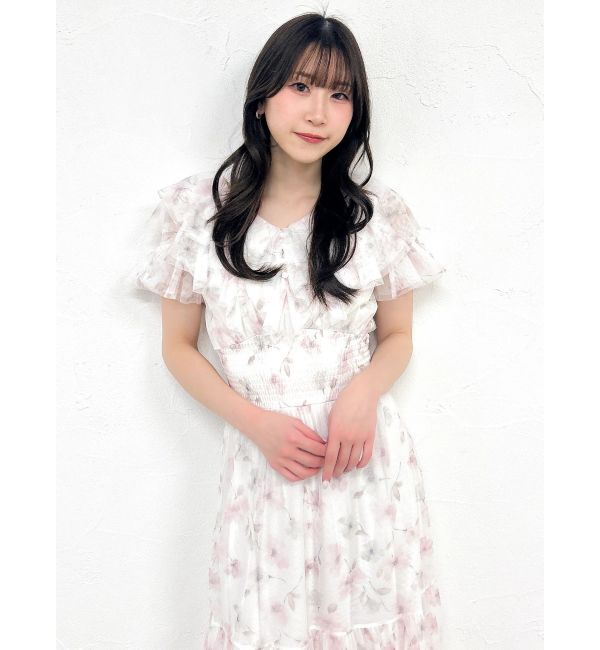 dazzlin「チュールフラワープリーツワンピース」|ワンピース|