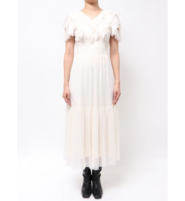 dazzlin「チュールフラワープリーツワンピース」|ワンピース|