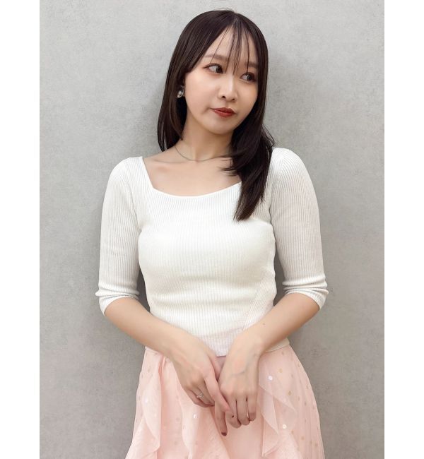 dazzlin「バックレースアップタイトニット」|ニット・セーター|オフホワイト