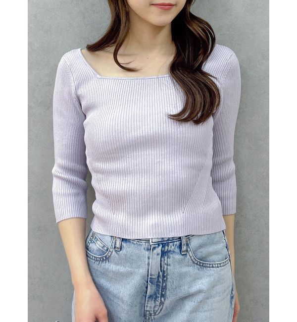 dazzlin「バックレースアップタイトニット」|ニット・セーター|ラベンダー