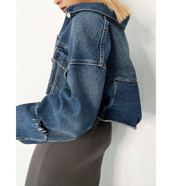 EMODA「スリットスリーブデニムジャケット」|ブルゾン・スタジャン|