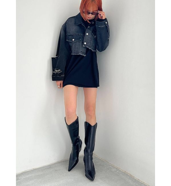 EMODA「スリットスリーブデニムジャケット」|ブルゾン・スタジャン|