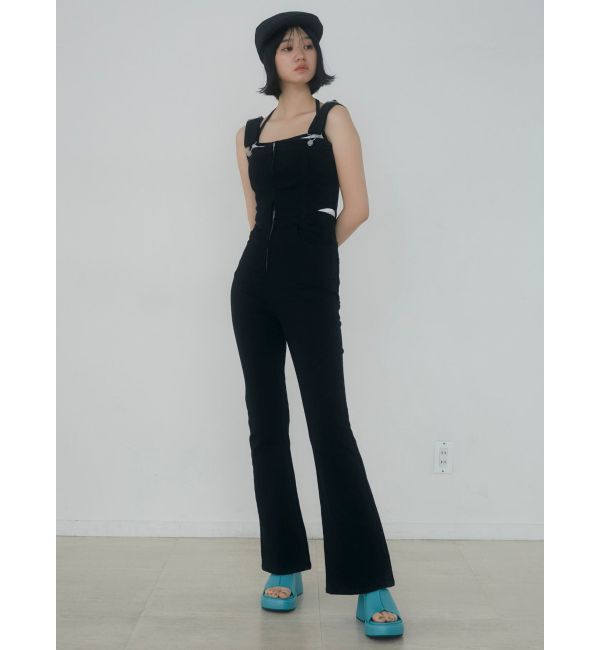 EMODA「デニムフレアサロペット」|オールインワン|