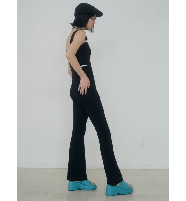 EMODA「デニムフレアサロペット」|オールインワン|