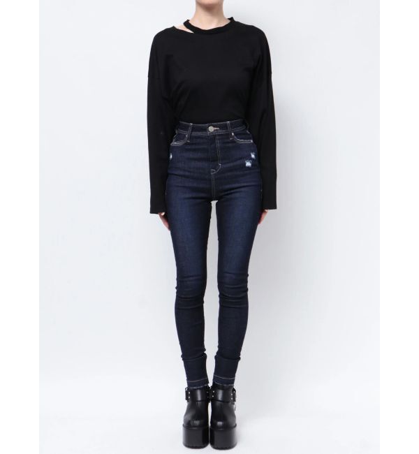 EMODA「ミニマルジャストウエストパギンス」|デニム|