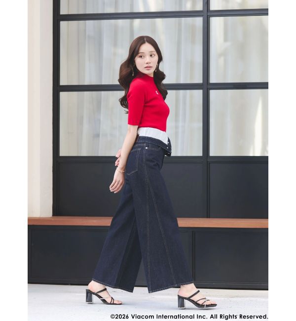 MERCURYDUO「【EMILY IN PARISコラボ】2WAYハイウエストワイドデニムパンツ」|その他|