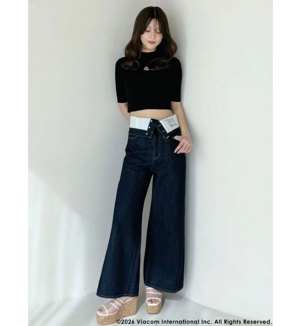 MERCURYDUO「【EMILY IN PARISコラボ】2WAYハイウエストワイドデニムパンツ」|その他|