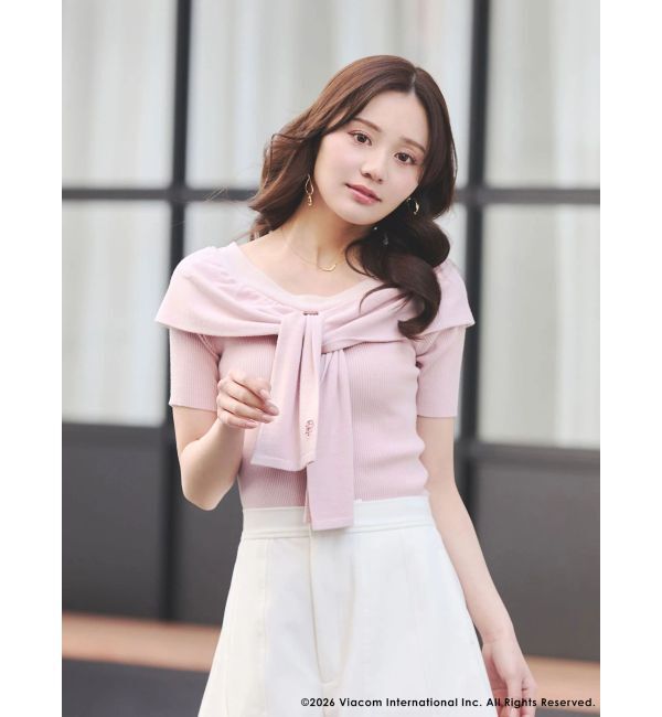 MERCURYDUO「【EMILY IN PARISコラボ】レイヤードライクツイストニット」|ニット・セーター|ピンク