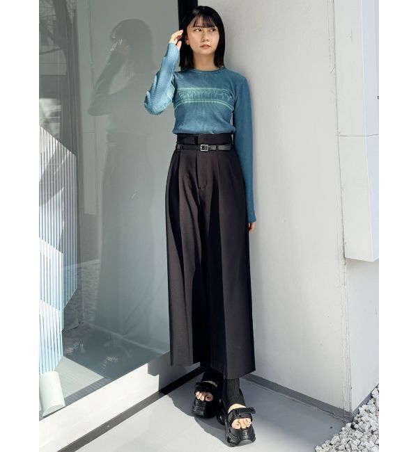 MURUA「フェイクレザーベルトハイウエストパンツ」|その他|