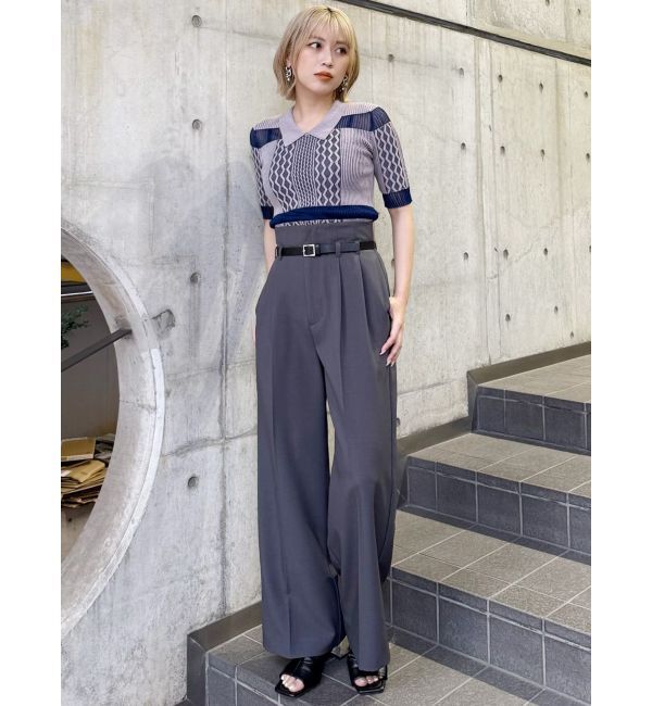 MURUA「フェイクレザーベルトハイウエストパンツ」|その他|