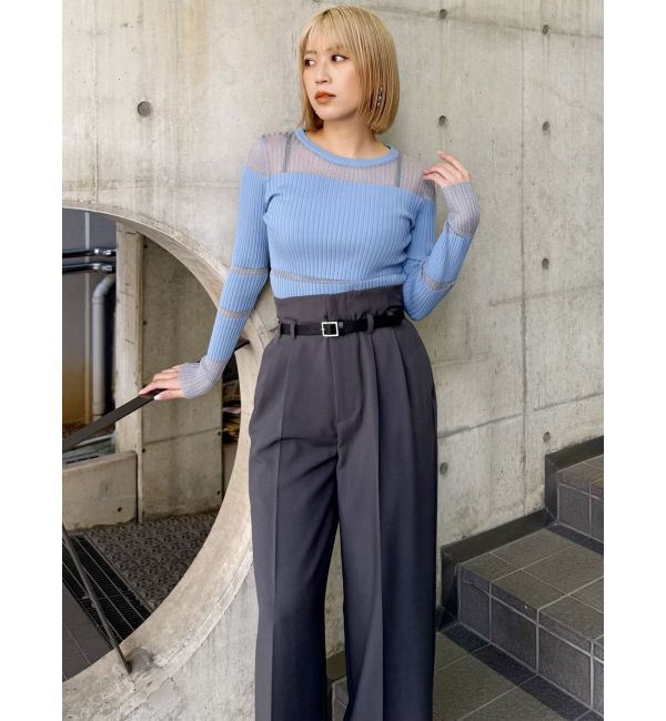 MURUA「フェイクレザーベルトハイウエストパンツ」|その他|