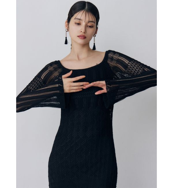 MURUA「バイカラークロシェニットワンピース」|ワンピース|