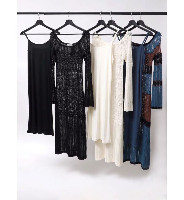 MURUA「バイカラークロシェニットワンピース」|ワンピース|