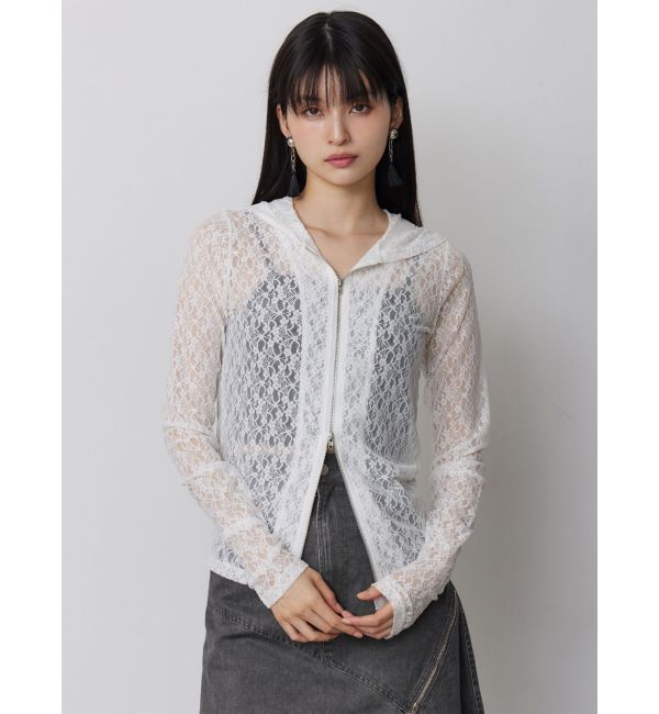 MURUA「スウィッチングスリーブレースフーディ」|パーカー|