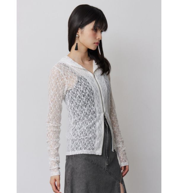 MURUA「スウィッチングスリーブレースフーディ」|パーカー|