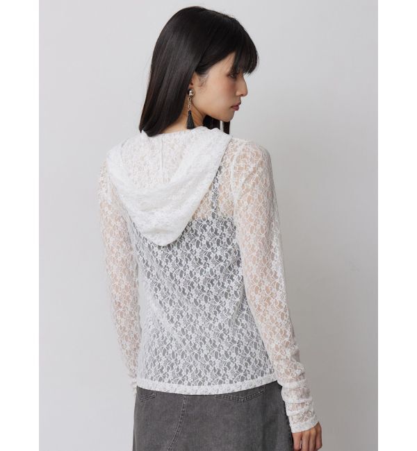 MURUA「スウィッチングスリーブレースフーディ」|パーカー|