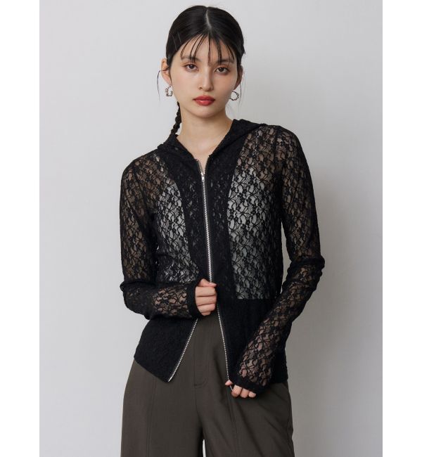 MURUA「スウィッチングスリーブレースフーディ」|パーカー|