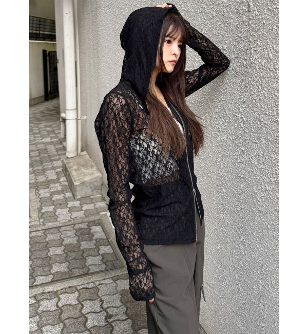 MURUA「スウィッチングスリーブレースフーディ」|パーカー|