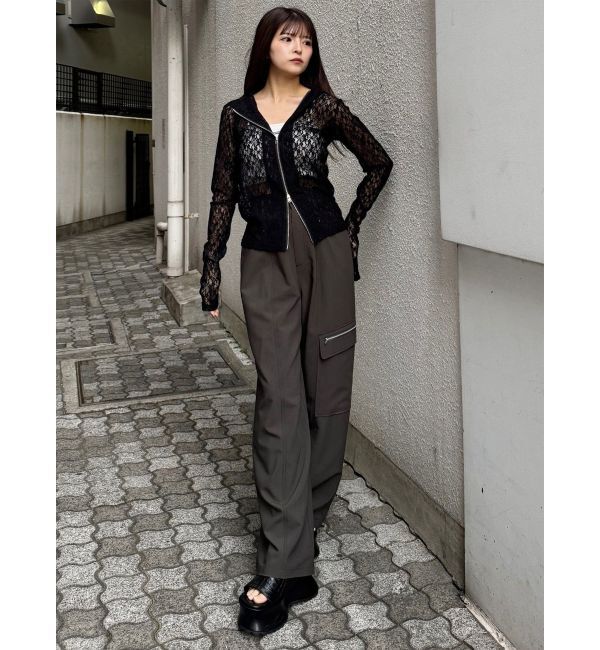 MURUA「スウィッチングスリーブレースフーディ」|パーカー|