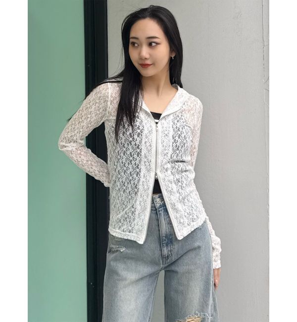 MURUA「スウィッチングスリーブレースフーディ」|パーカー|