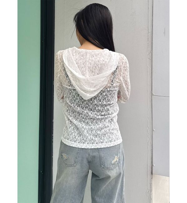 MURUA「スウィッチングスリーブレースフーディ」|パーカー|