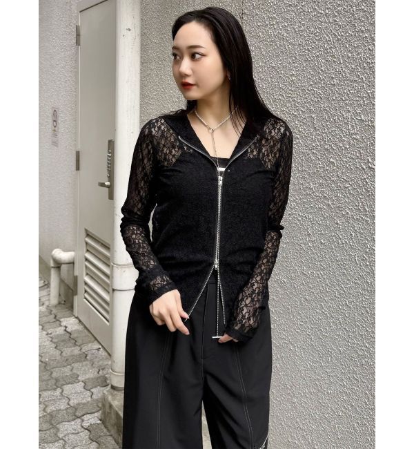 MURUA「スウィッチングスリーブレースフーディ」|パーカー|