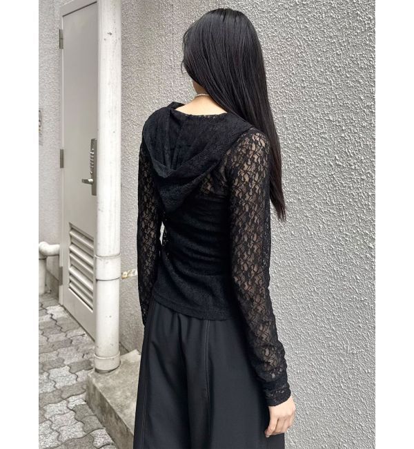 MURUA「スウィッチングスリーブレースフーディ」|パーカー|