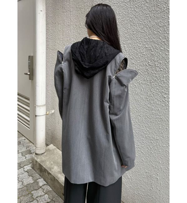 MURUA「スウィッチングスリーブレースフーディ」|パーカー|