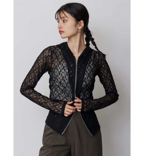 MURUA「スウィッチングスリーブレースフーディ」|パーカー|