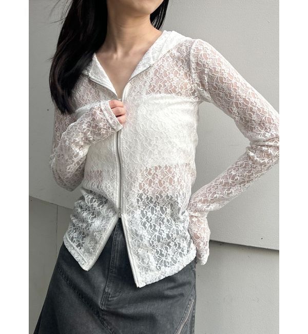 MURUA「スウィッチングスリーブレースフーディ」|パーカー|