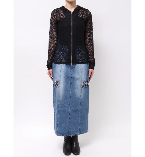 MURUA「スウィッチングスリーブレースフーディ」|パーカー|