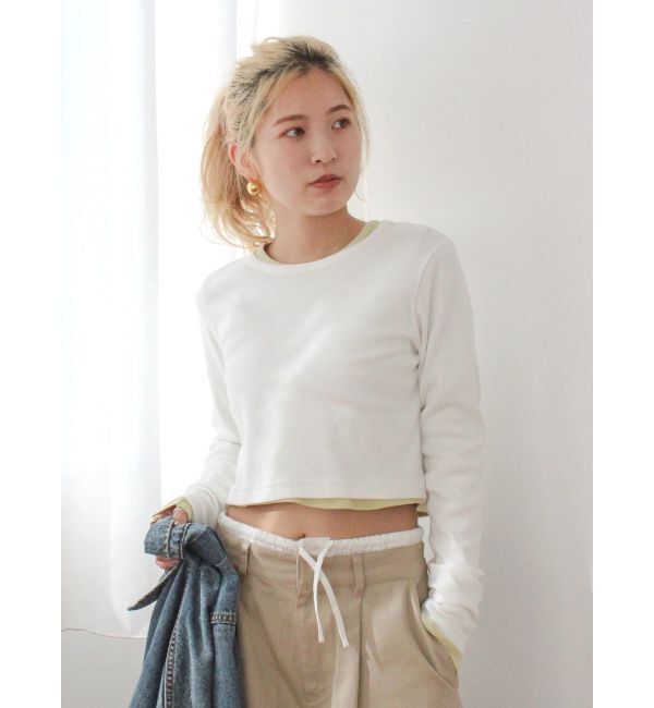 Ungrid「フィットショートロングスリーブTee」|Tシャツ・カットソー|