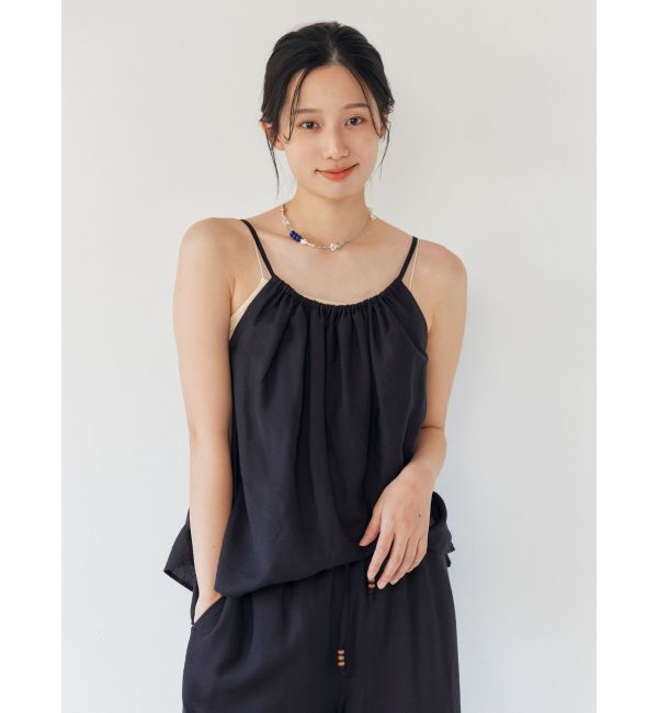 Ungrid「【WEB限定】ウッドビーズコンビキャミセットアップ」|キャミソール|