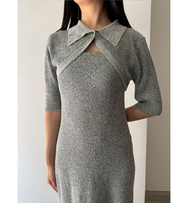 LAGUNAMOON「【riiさんコラボカラー・サイズあり】クロップドカーデセットニットワンピース」|ワンピース|