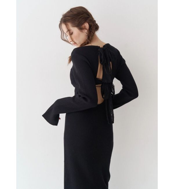 EVRIS「バックリボンロングニットワンピース」|ワンピース|