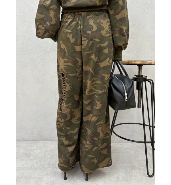 EVRIS「レースドッキングダメージスウェットワイドパンツ【セットアップ着用可能】」|その他|