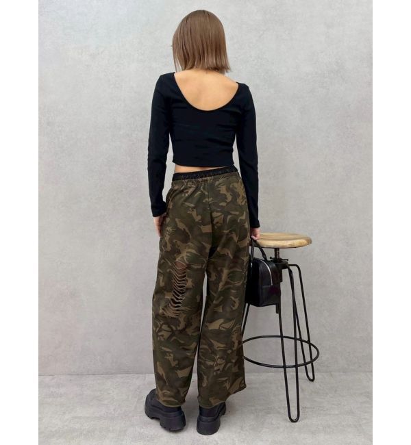 EVRIS「レースドッキングダメージスウェットワイドパンツ【セットアップ着用可能】」|その他|