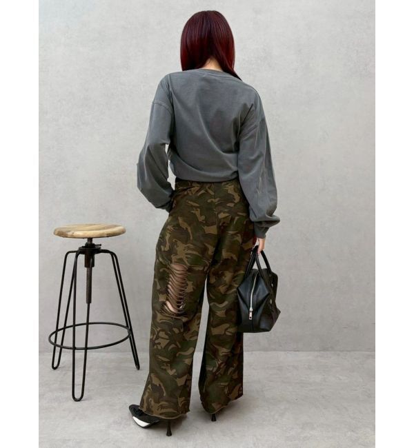 EVRIS「レースドッキングダメージスウェットワイドパンツ【セットアップ着用可能】」|その他|