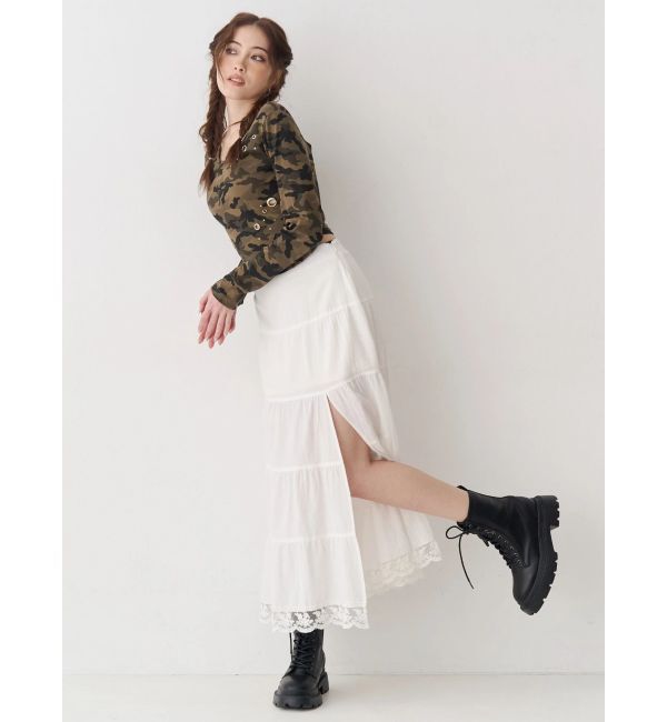 EVRIS「スリットロングティアードスカート」|スカート|