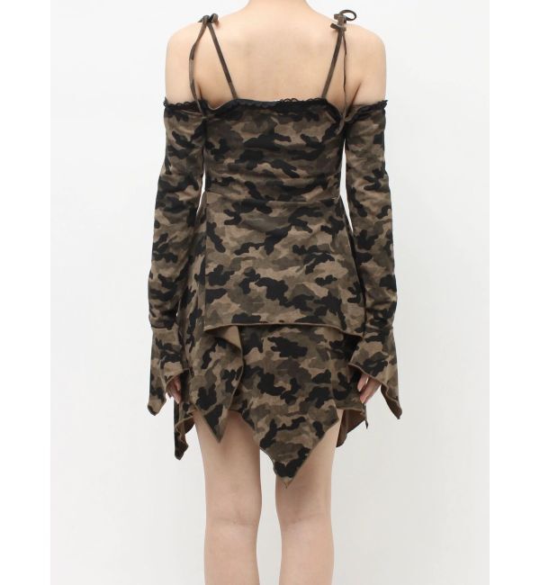 EVRIS「オープンショルダーレースドッキングミニワンピース」|ワンピース|