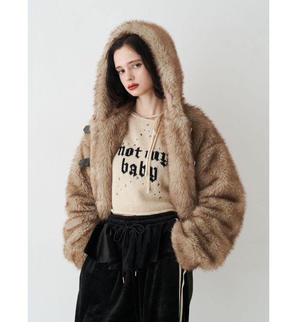 jouetie「ベルトフードファージャケット」|ブルゾン・スタジャン|