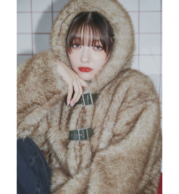 jouetie「ベルトフードファージャケット」|ブルゾン・スタジャン|