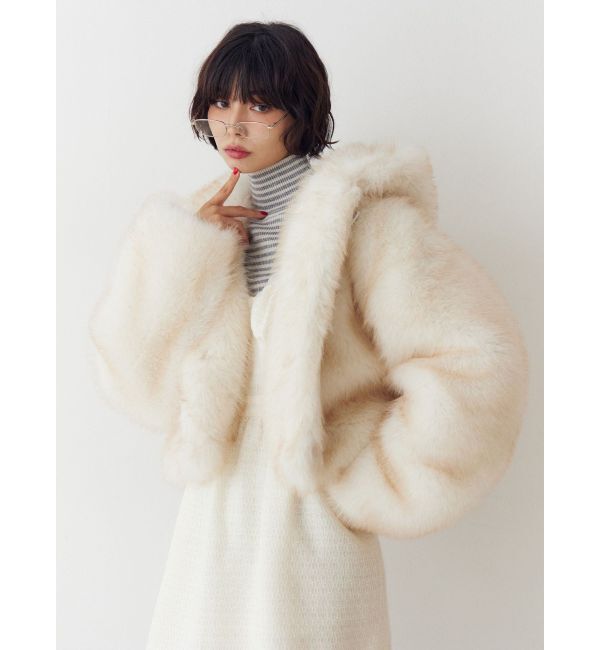 jouetie「ベルトフードファージャケット」|ブルゾン・スタジャン|